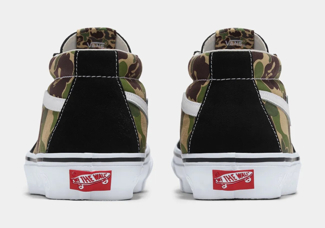 BAPE® and Vans drop Sk8-Mid & Old Skool with signature camouflage print